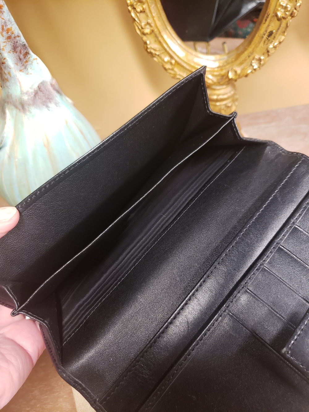 Gucci Black GG Canvas Continental Wallet w/ Gold Horsebit Plaque (Retail $650) - Picture 8 of 12